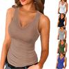 2025 Summer Women's Solid Color Round Neck Sexy Tank Top