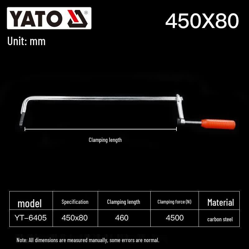 YATO Plastic Handle F-Clamp 450x80mm