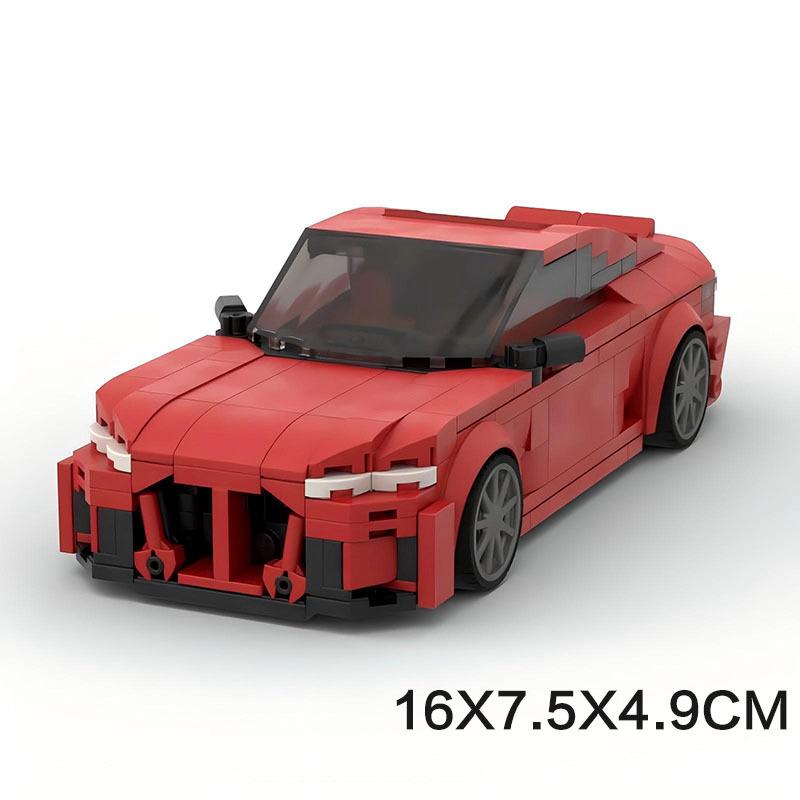 MOC Building Blocks Red Sports Car Model DIY Assembly Bricks Creative Decor Ornament Toy