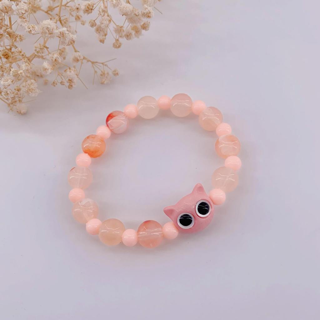 Sweet Cool Cat Unisex Beaded Bracelet - Niche Design Gift for Couples & Best Friends