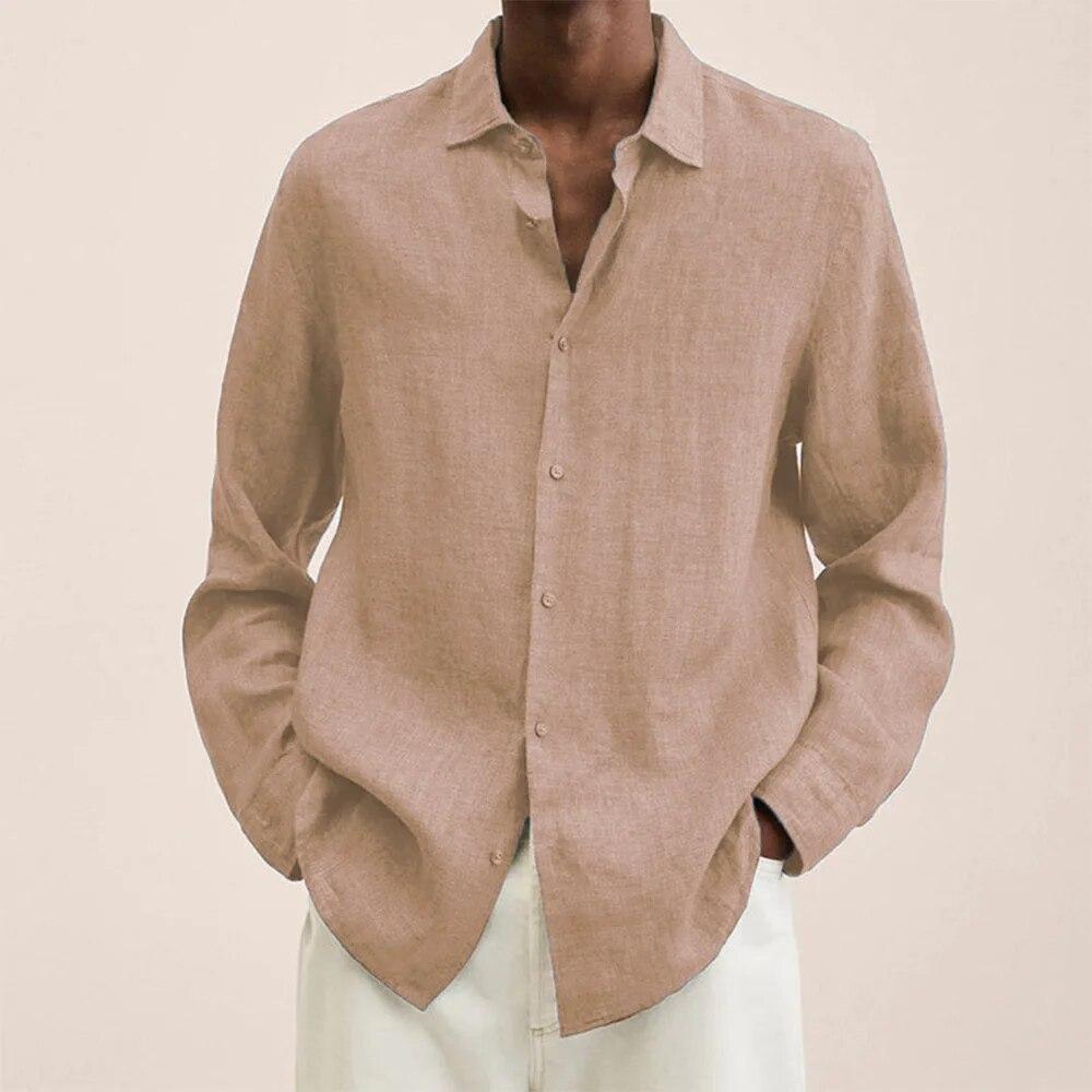 Longshirts Herren Oberteile Causal Loose Tops Langarm Revers Herren Herbst Freizeitkleidung Streetwear