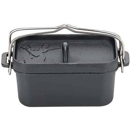 Captain Stag (CAPTAIN STAG) Dutch Oven Iron Casting Square Dutch Oven Mini Width 205 X Depth 130 X Height 90mm Full Water Capacity 750ml No Seasoning