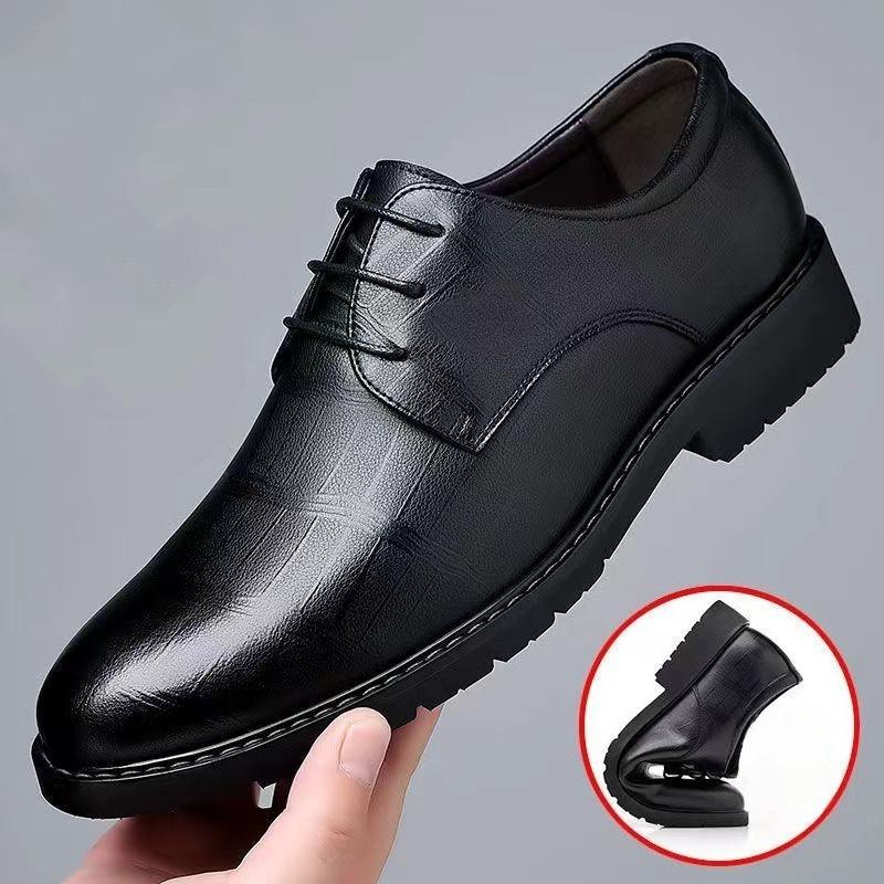 Men's Pointed Toe Dress Shoes Autumn British Style Formal Oxfords Breathable Wedding Groom Best Man Business Casual Derby