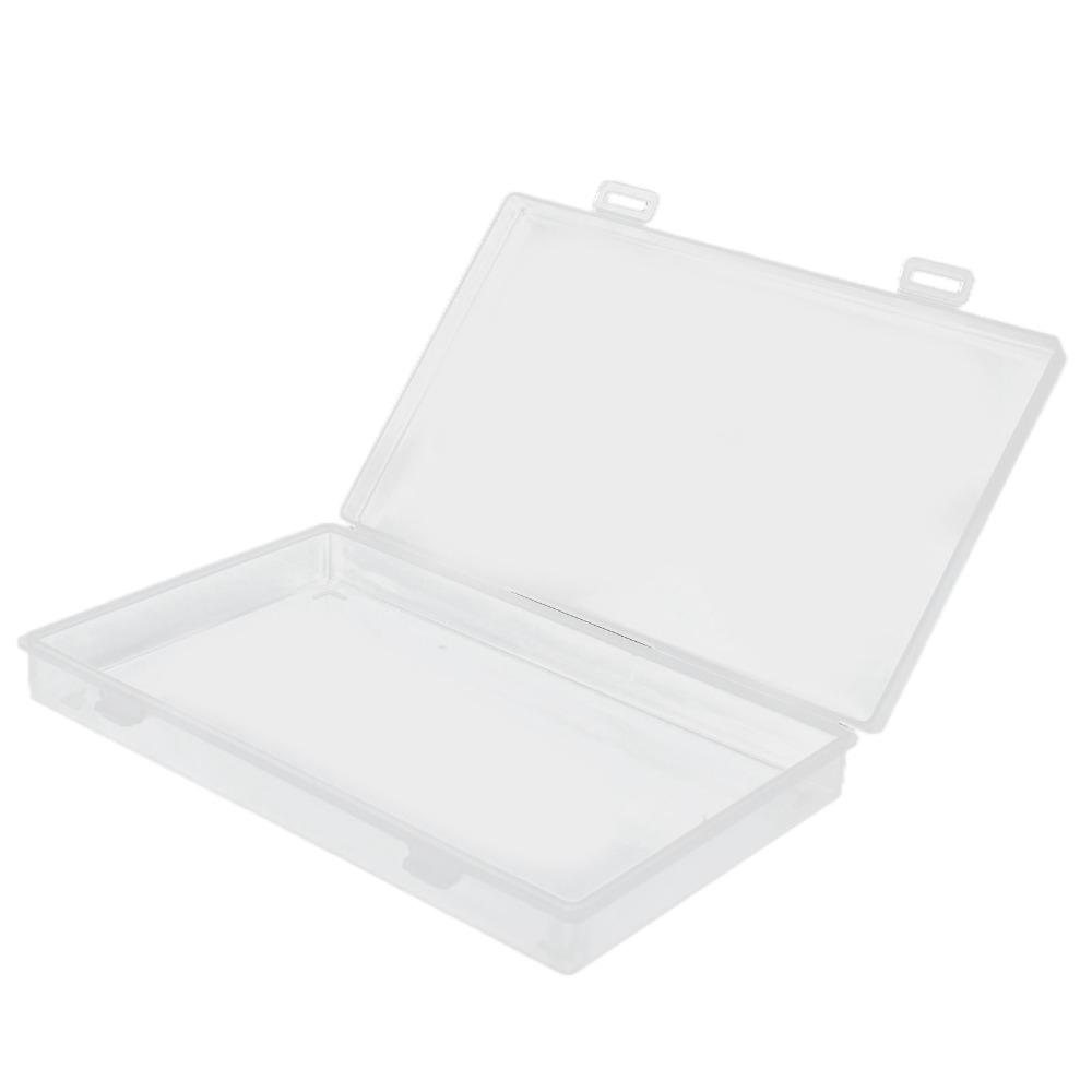 4pcs Flap Lid Hinged Cover Box Transparent Multipurpose Storage Box Office Supplies