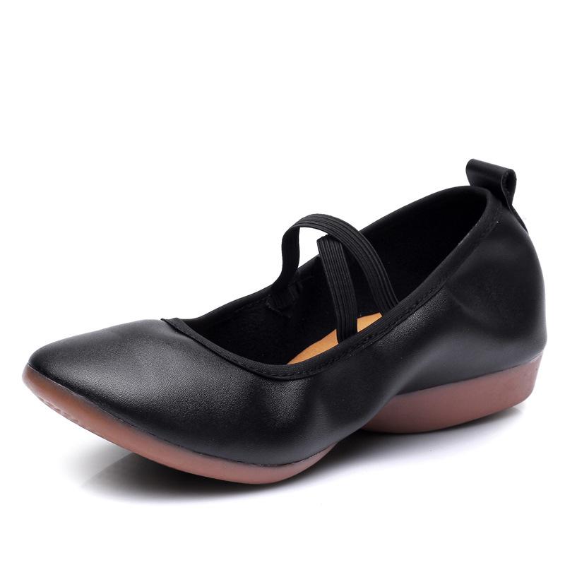 

Dance Shoes Square Dance Shoes Dance Shoes Flat Heel Soft Sole Canvas Leather Head Practice Shoes Teacher Shoes Latin Dance Shoes 2025 42 чорний