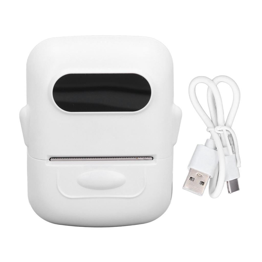 Bluetooth Thermal Label Printer 203dpi Printing Rechargeable Portable Thermal Printer with 1 Roll Pa