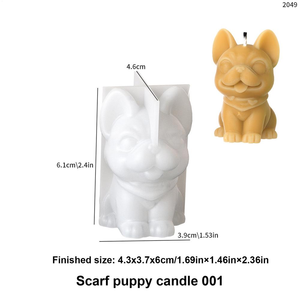 Dog Mold for Candles Home Decor Cement Moulds 3D Candle Moulds for Craft Making Silicone Desktop Decoration Casting Tool