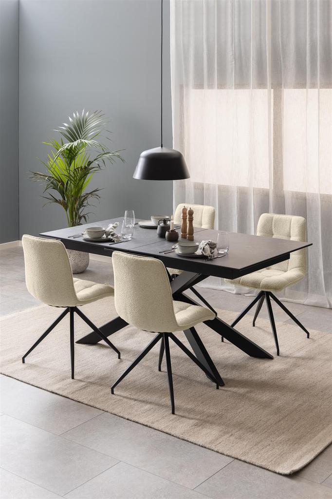 Capone CHAIR BEIGE boucle metal upholstery