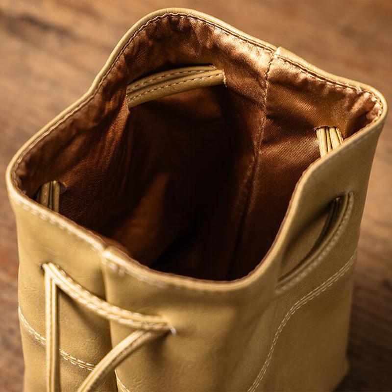 Portable Teapot and Teacup Storage Bag, Tea Set Accessories Bag, Jewelry Leather Bag, Home Storage Drawstring Bag
