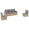 VidaXL Garden Lounge Set with Cushions 5 Pcs Beige Braided Resin 3251126