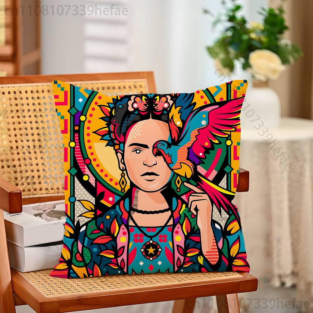 Moderne FFridaS KKahlo Kissenbezüge für Schlafzimmer Wohnzimmer Sofa Heimdekoration Polyester Kissenhülle mit Reißverschluss
