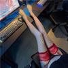 Sex Stockings Lace Black Silk Contrasting Color Red Edge Stockings Knee Socks Pure Net Socks Free Stockings