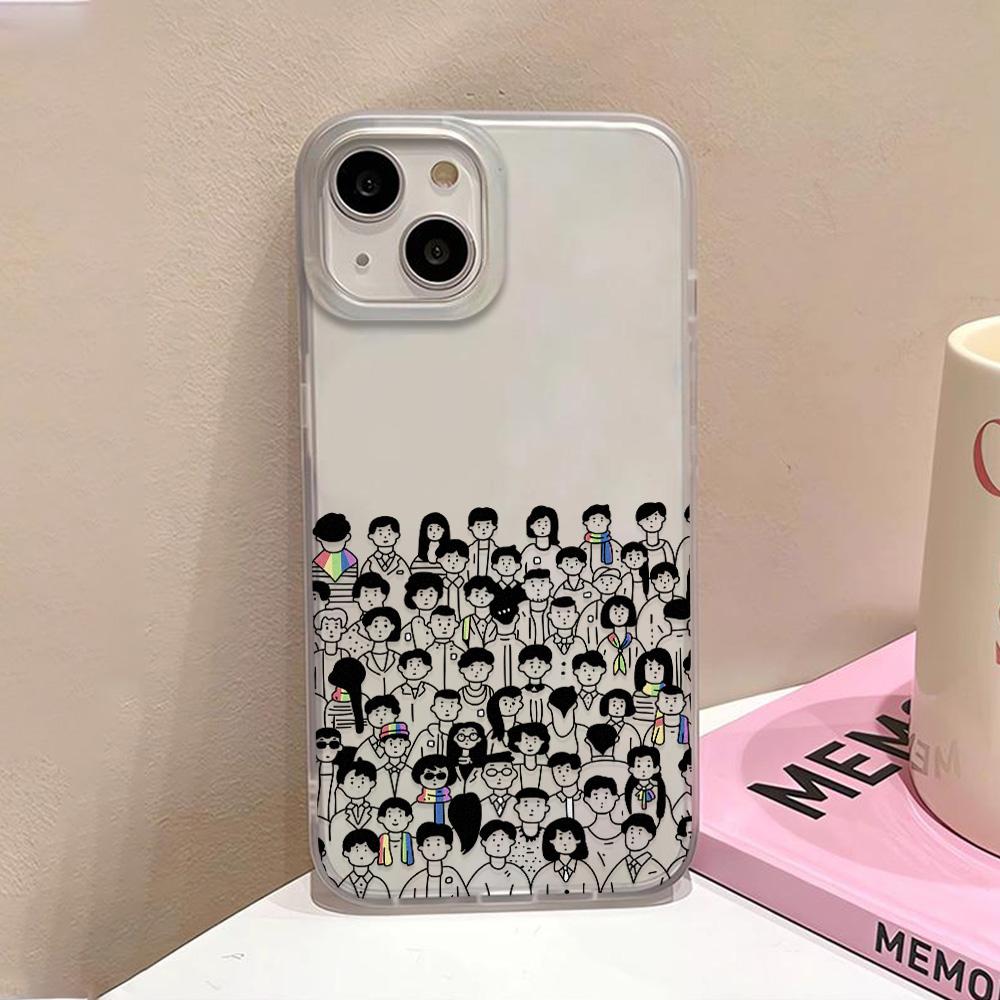 

Матовый силиконовый чехол для телефона для iPhone 15 16 Pro Max 11 12 13 14 Pro Max 16 Plus 12 13 Mini Милый мультяшный полупрозрачный прозрачный чехол For iPhone 14 Plus