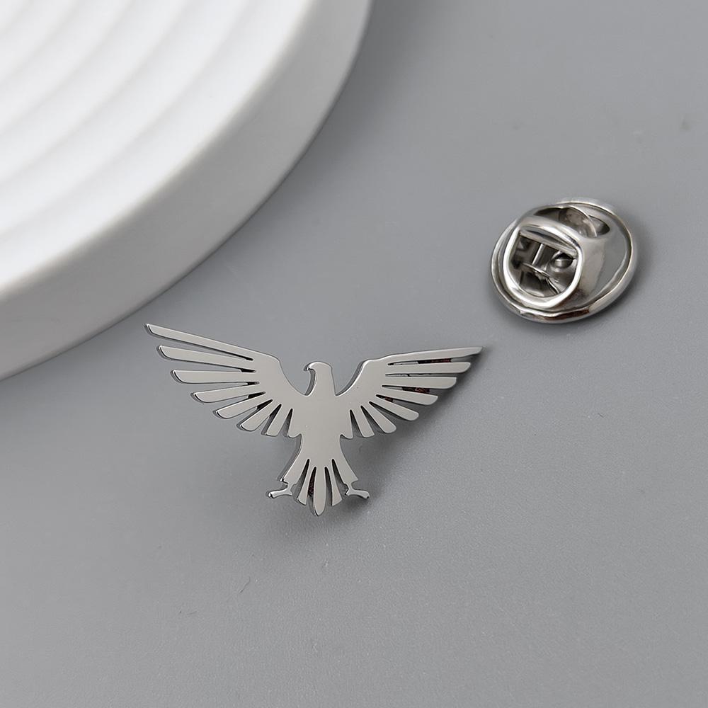 

Stainless Steel Eagle Brooch for Men Geometric Animal Pattern Lapel Pin Men s Shirt Badge Personalized Holiday Gift for Dad