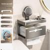 No-Drill Suction Cup Bathroom Tissue Box & Storage Shelf