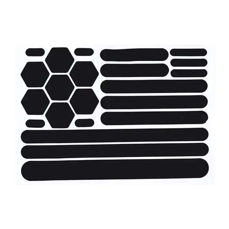 Motorcycle Sticker Reflective Gear Reflective Black Stick Motorcycle Reflective Tape For Helmet Cars Trailers Bikes Premiump чёрный