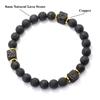 Fashion Natural Stone Bracelet For Men 8mm Volcanic Rock Obsidian Strand Braclet Meditation Healing Braslet Rosary Beads Pulsera