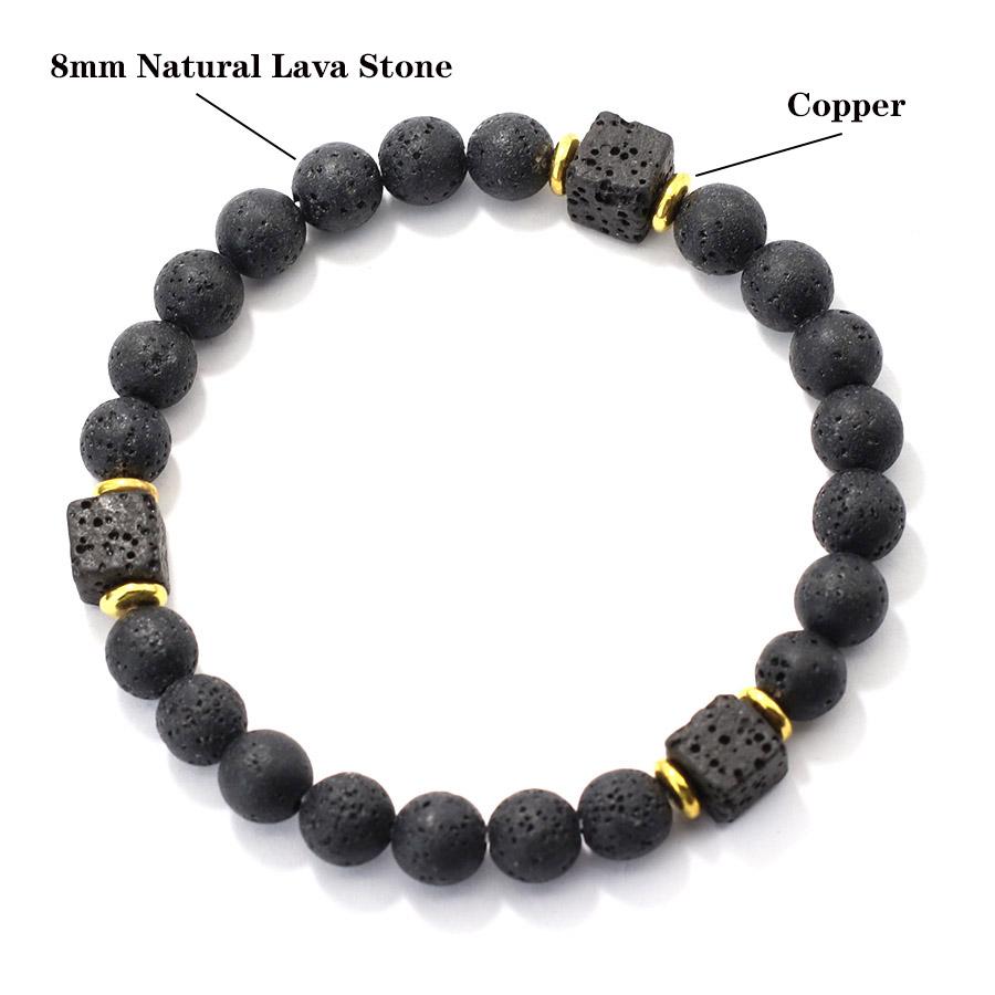 Fashion Natural Stone Bracelet For Men 8mm Volcanic Rock Obsidian Strand Braclet Meditation Healing Braslet Rosary Beads Pulsera