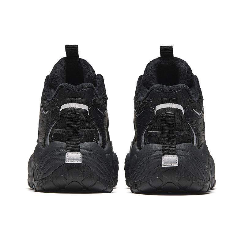 Anta Starry Comfort Fleece Non-Slip Wear-Resistant Warm Low-Top Dad Shoes Men sneaker Silver Black 912448902-4