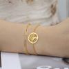 My Shape Flower of Life Bracelets 2 Layers Chains Combination Bracelet Stainless Steel Bangle Tree of Life Charms Jewelry Amulet