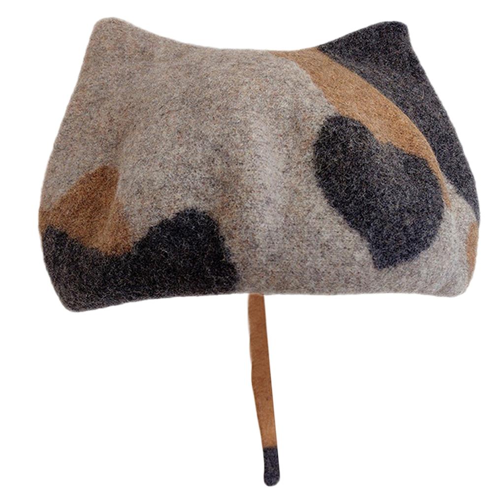 Girls Woman Cat Ear Berets Artist Painter Hat Subculture Adult Adjustable French Hat for Camping Shopping Traveling