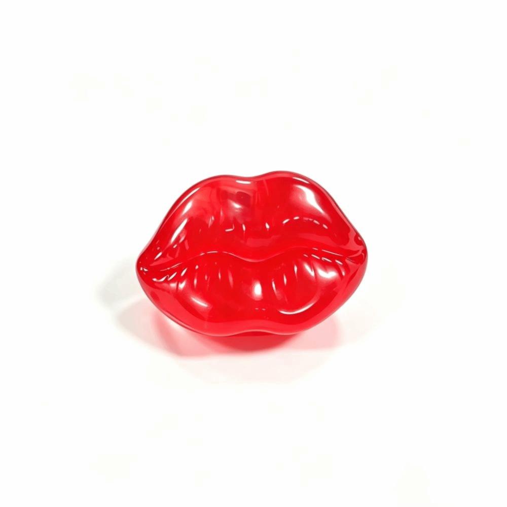 Glitter Maltose Squeeze Toy Big Red Lip Fingertip Toy Creative Slow Rebound Toy Sensory Play