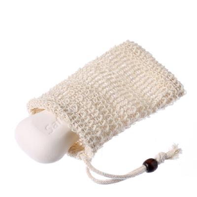 New Hot Sale Sisal Soap Bag with Drawstring Strips Exfoliating Foaming Dry Portable & Washable
