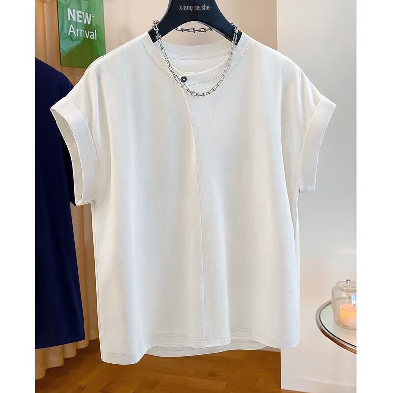 Sibaishe Women's Cotton Linen Blend Round Neck T-Shirt