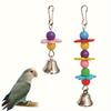 Parrot Chew Toy, Bell Pendant Colorful Round Bead Flower String for Birdcage Accessories