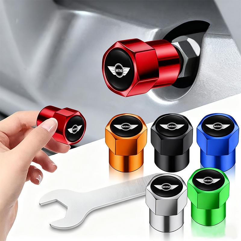 4Pcs Aluminum Alloy Car Tire Valve Cap Auto Wheel Accessories For MINI Cooper S Works JCW R55 R56 R53 R60 R61 F54 F55 F56 R50