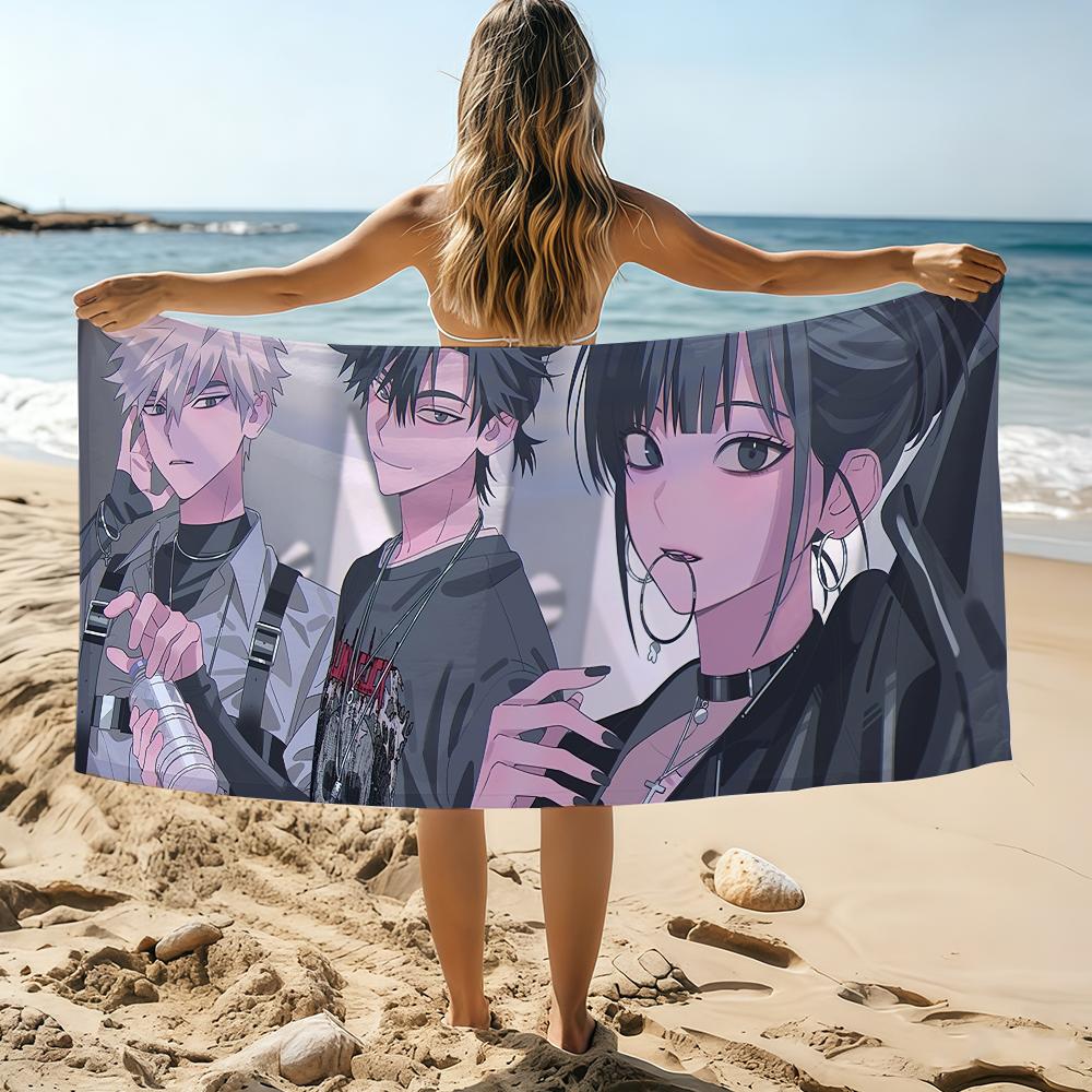 TV Link Click Anime Cool Cartoon Towel Beach Towel Oversized Quick Dry Towel Absorbent Soft Swim BeachTowels for Men Women