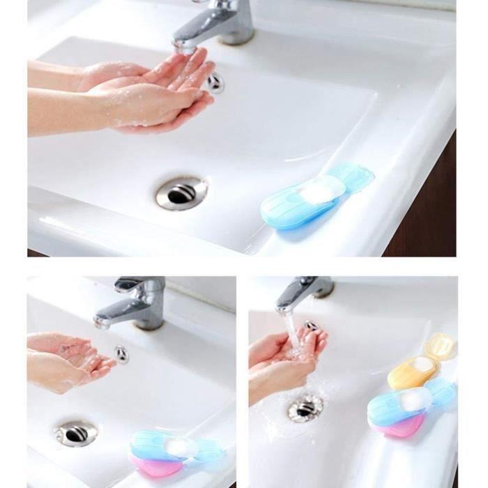 Metoke 5 Boxes Set(100pcs) Outdoor Travel Soap Paper Box Washing Hand Bath Clean Scented Slice Sheets Disposable Box Soap Por