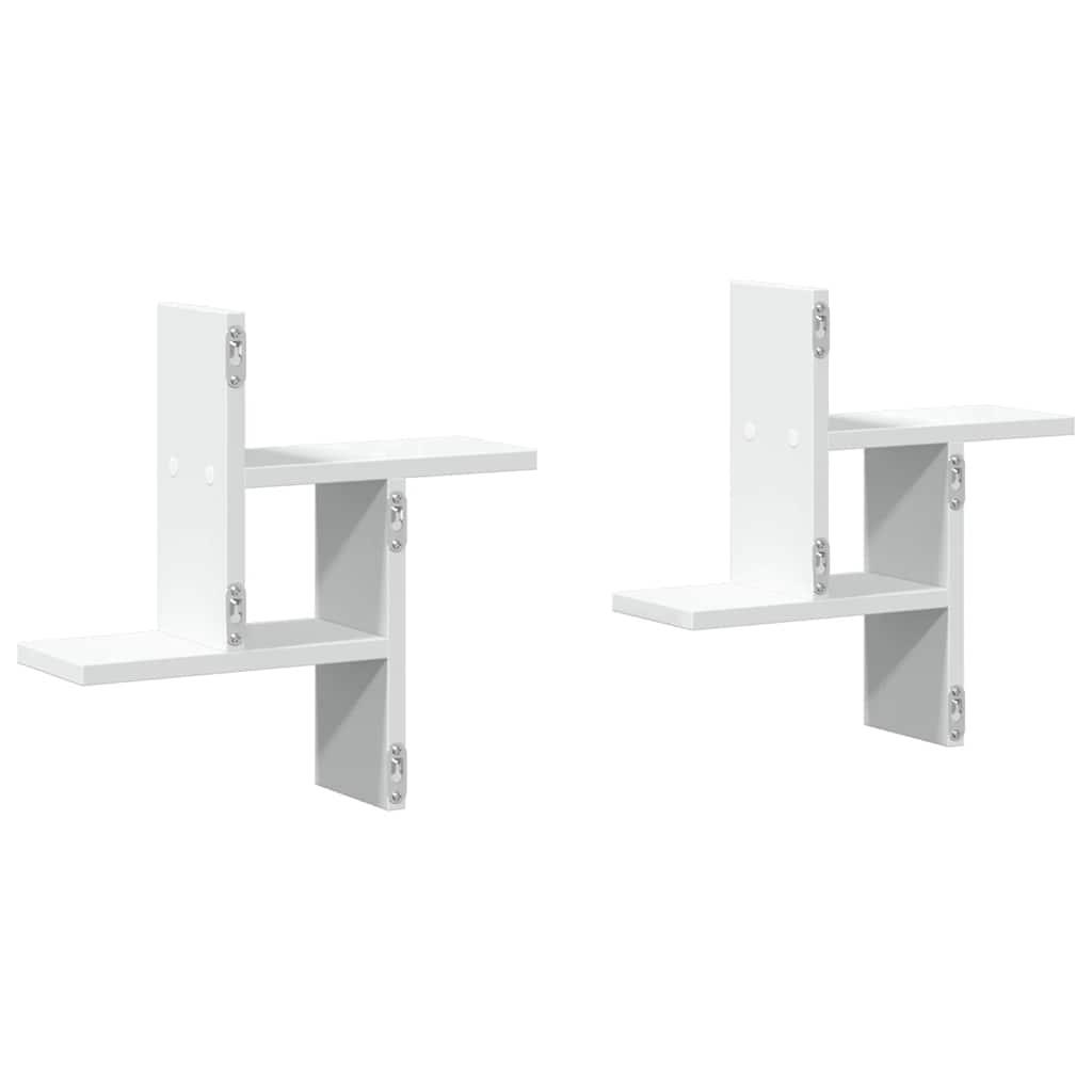 Wall Shelves 2 pcs. White 38 x 12 x 38 cm Engineered Wood