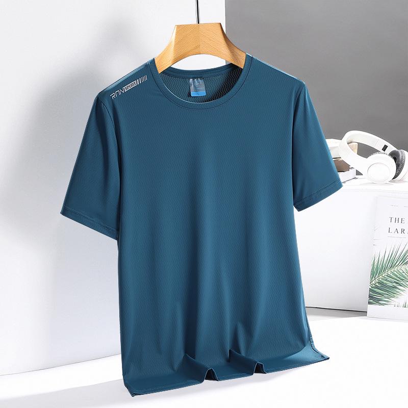 Summer Ice Silk Quick-Dry T-Shirt: Breathable Short Sleeve for Men & Women, Custom Logo Printing