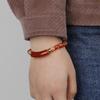 European and American Style Pink Crystal Agate and Tiger Eye Stretch Bracelet