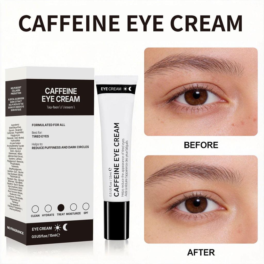 Tightening Caffeine Eye Cream: Moisturizes, Brightens, Reduces Dark Circles & Fine Lines