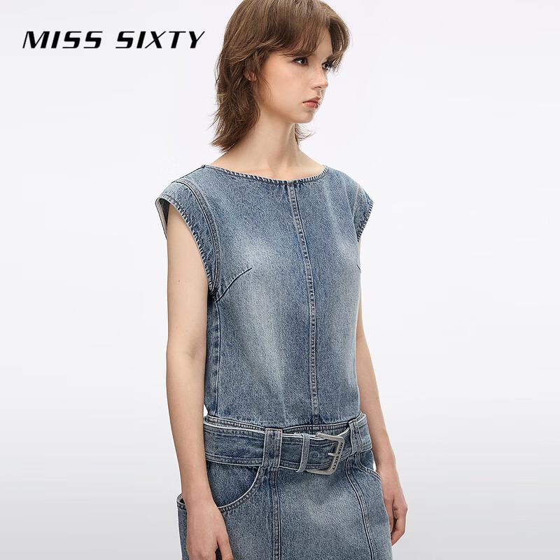 MISS SIXTY 2026 Summer Vintage Washed Denim Short Dress