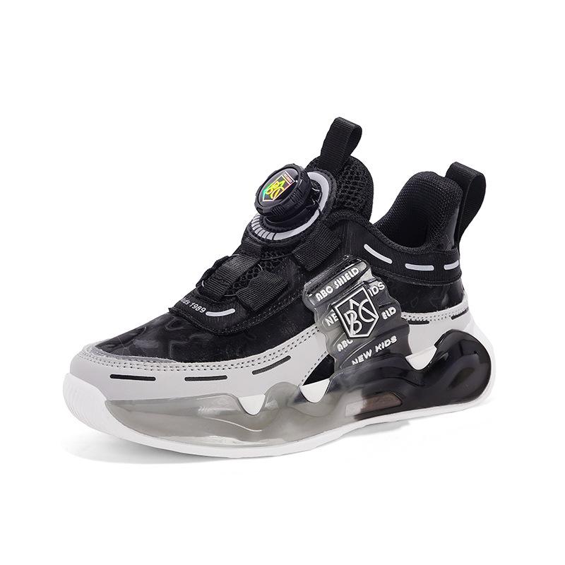 Children's sports tide shoes 2025 new girls rotating button pink white shoes medium older boys outdoor running shoes