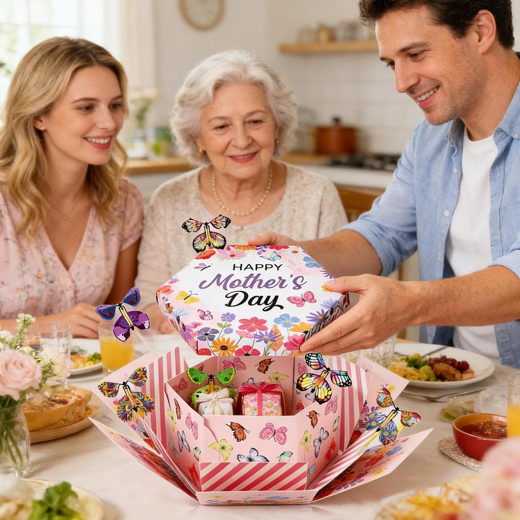 Exploding Birthday Box Funny DIY Cute Wrapping Mothers Day DIY Wrapping Boxes For Jewelry Cake Food Kids Adults Women Birthday