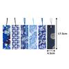 Kawasumi Washi Yuzen Washi Set of 18 Stencil-Dyed Bookmarks, Blue, A+B+C