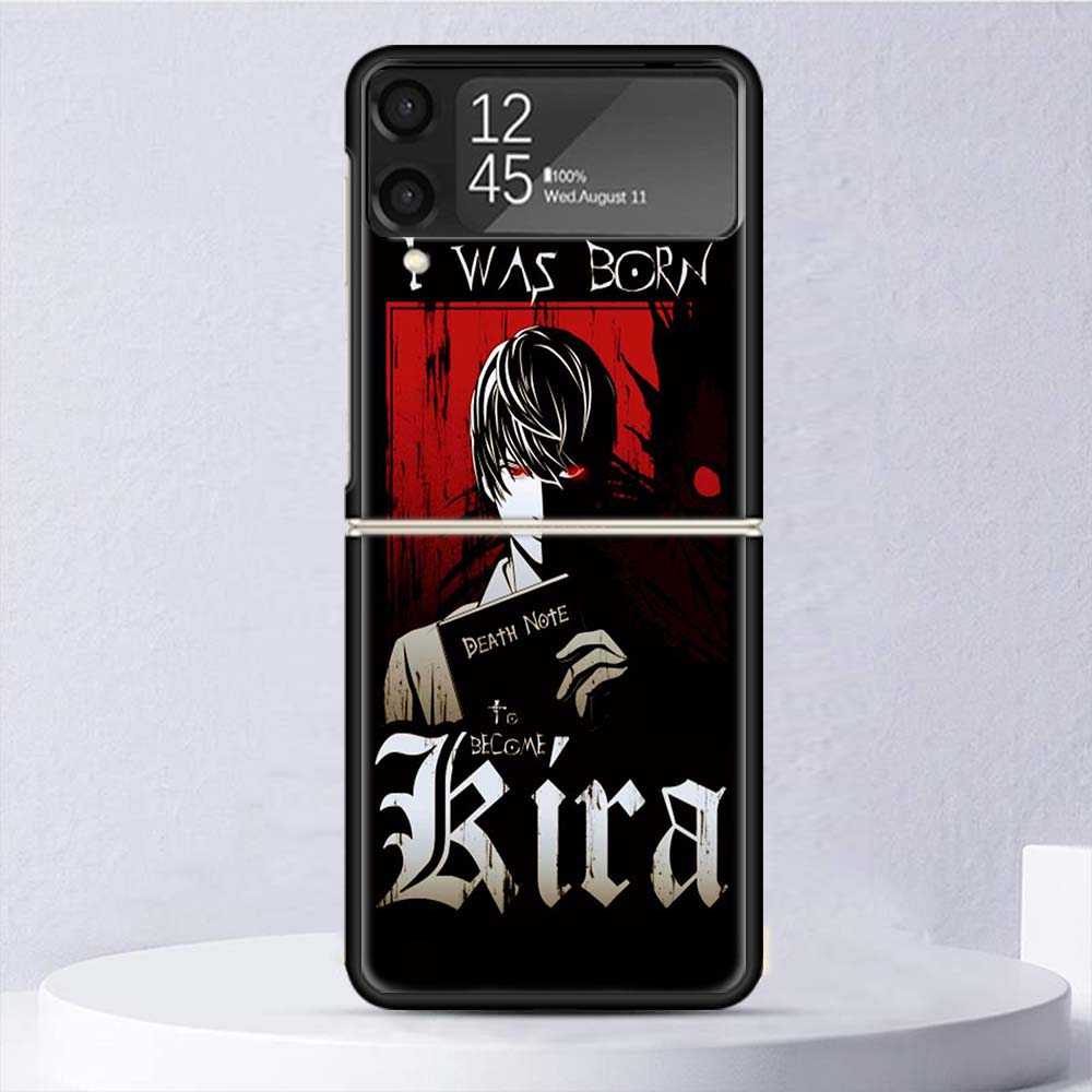 Anime Manga Death Note Ryuk Shockproof Hard Case For Samsung Galaxy Z Flip 4 3 5G Phone Cover Z Flip3 Flip4 Black Fundas Matte S