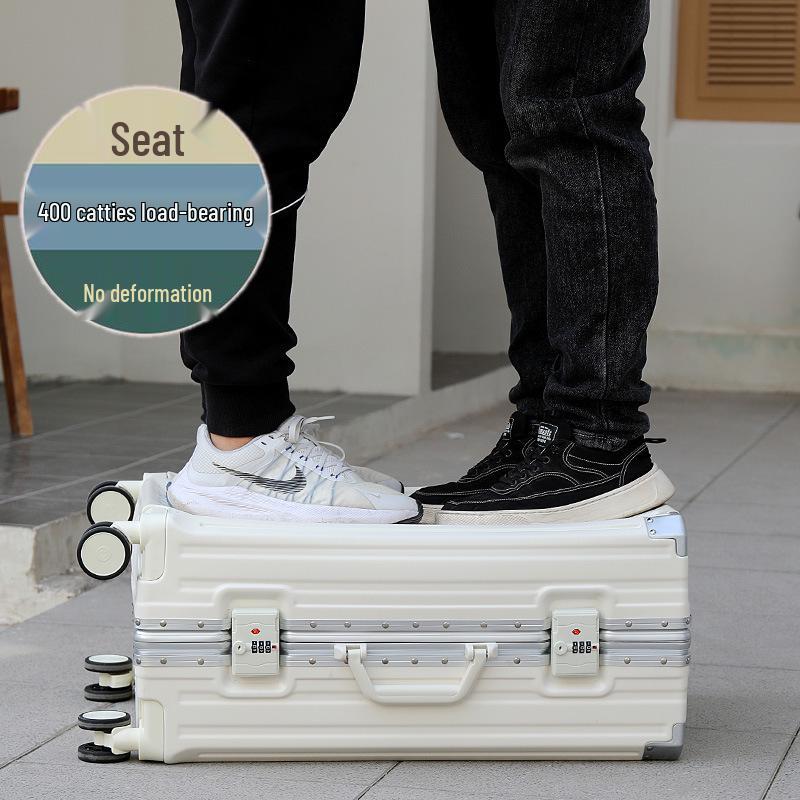 Durable Universal Wheel Leather Trolley Suitcase: Multipurpose Carry-On for Men and Women