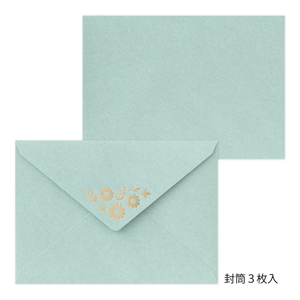 MIDORI Letter Set Foil-Stamped Envelope Margaret Pattern 86515006