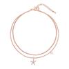 Twinkle Star BL253B1206 Women's Bracelet Star Cubic Double-Strand Layered Rose Chain Bracelet