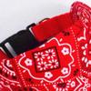Pet Collar Bandana Adjustable Breathable Skin Friendly Triangular Print Dog Collar with Scarf for Cat Rabbit Red L