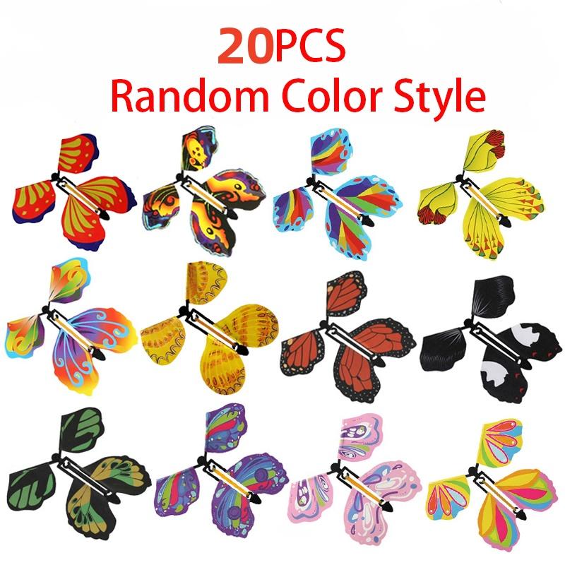 10/20PC Color Magic Flying Butterfly Wrapping Toy Bookmark Celebrity Color Butterfly Simulation Party Gift Children's Decoration
