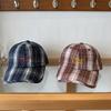Retro embroidery plaid big head circumference baseball cap female spring and autumn sunshade casual face small peaked cap male tide