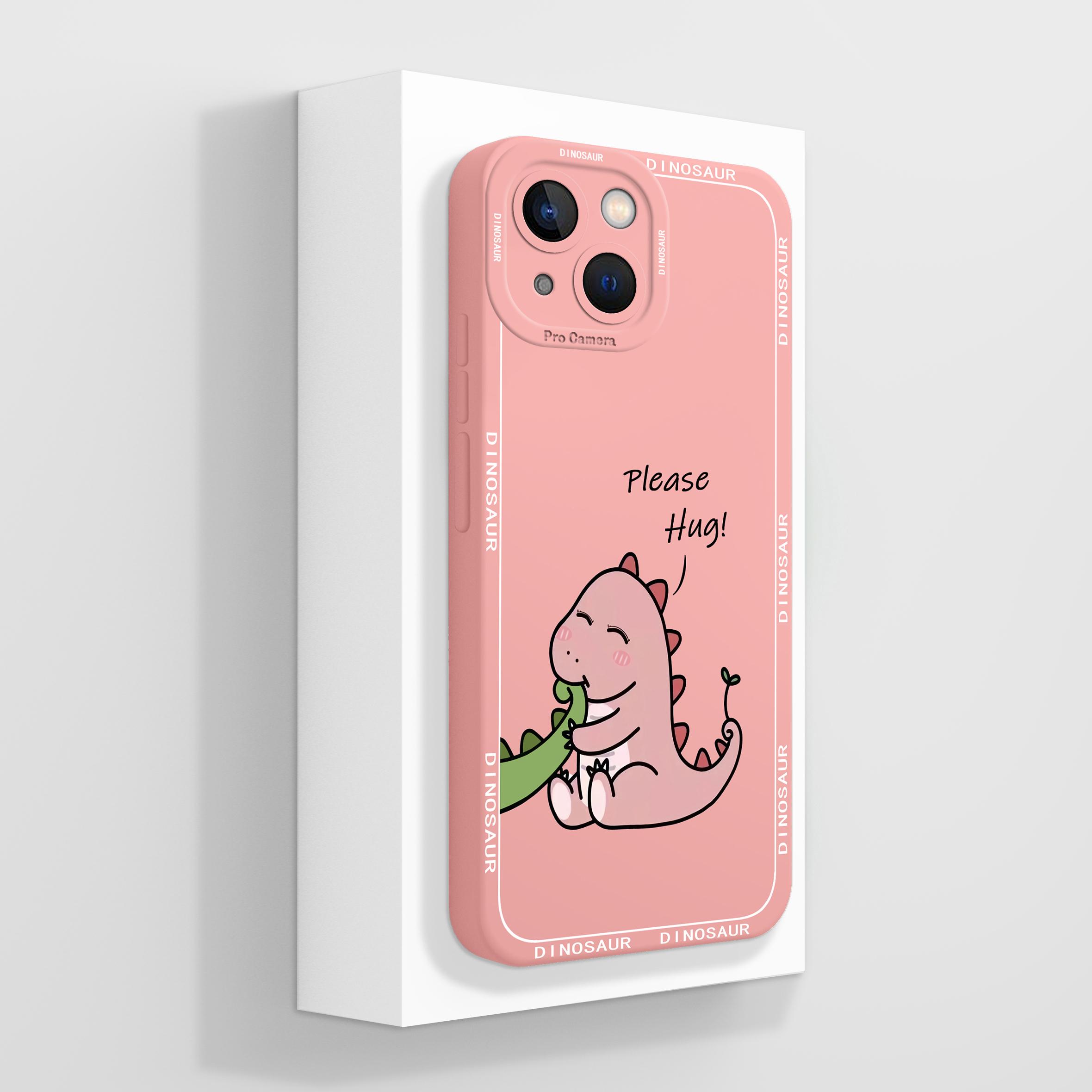

For iPhone 13 Mini Case Cover For iPhone13 mini 13mini Soft Liquid Silicone Cute Dinosaur Phone Cases Bumper Camera Protectors iPhone 13 mini