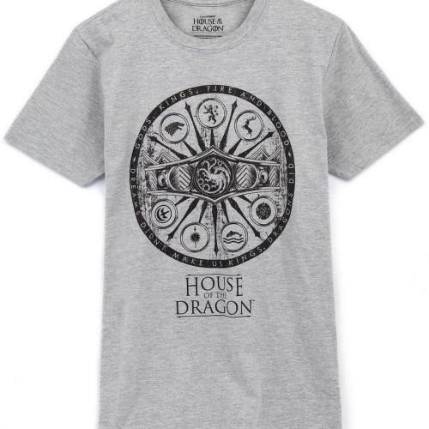 Мужская футболка House Of The Dragon с символами, меланжевая S чёрный