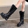 Spice Girl Thick-soled Boots Women's New Design Sense Niche Big Tube Circumference Locomotive Knight Boots